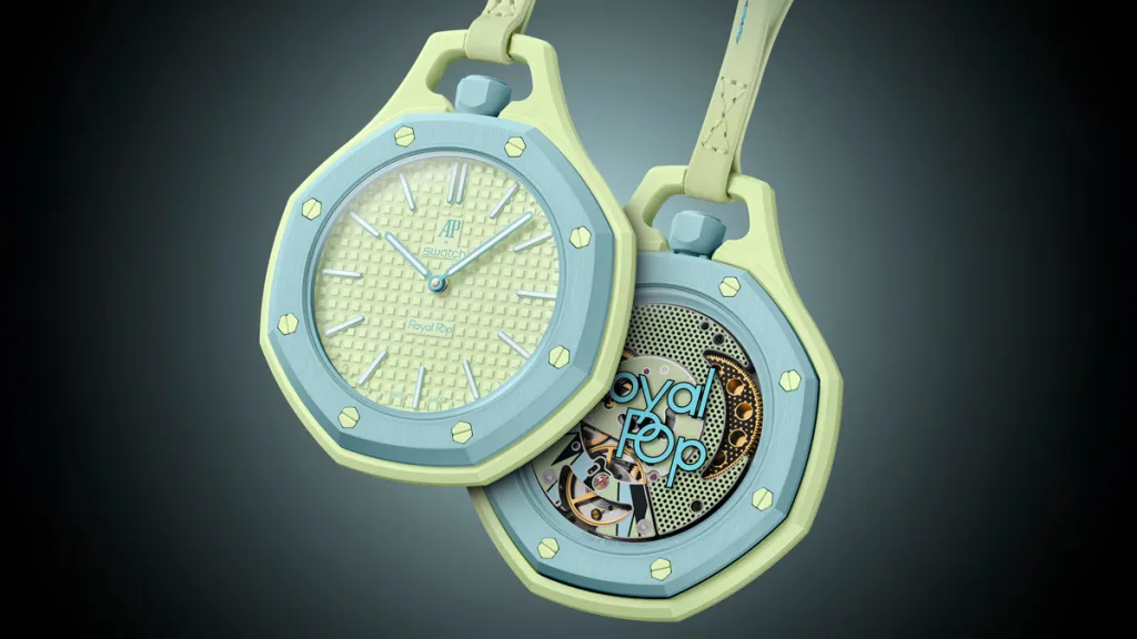 Audemars Piguet Swatch Royal Pop em azul e verde