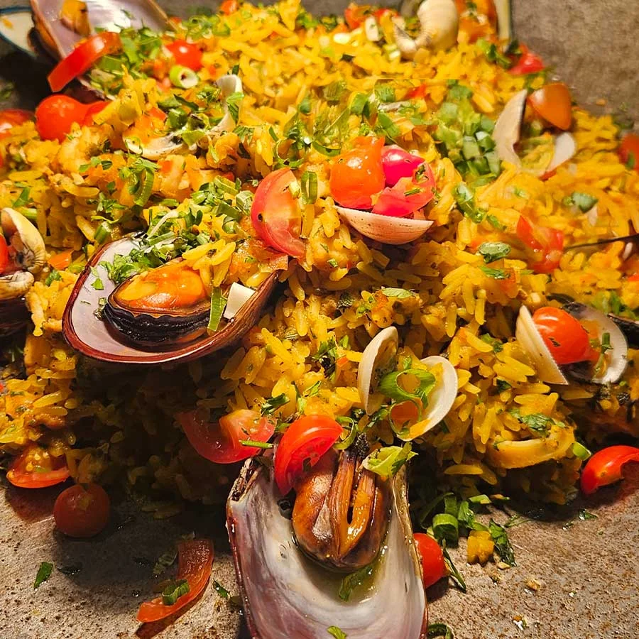 Paella de frutos do mar do Marius Degustare