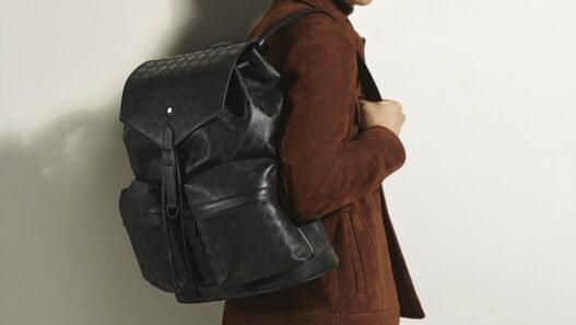 Mochila Montblanc Panorama Medium Backpack em couro Extreme Soft preto