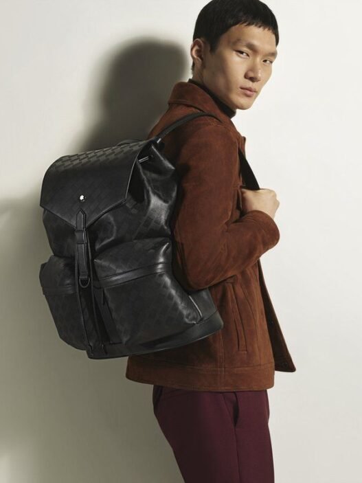 Mochila Montblanc Panorama Medium Backpack em couro Extreme Soft preto