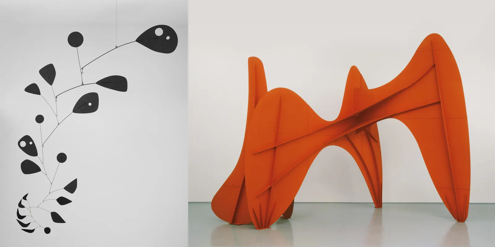 Mobile colorido de Alexander Calder suspenso em galeria da Fondation Louis Vuitton