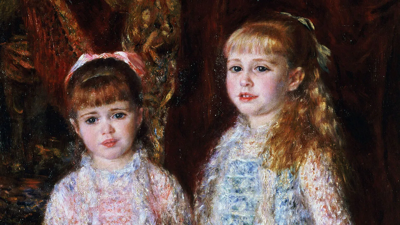 Pintura de Pierre-Auguste Renoir retratando as meninas Cahen d'Anvers