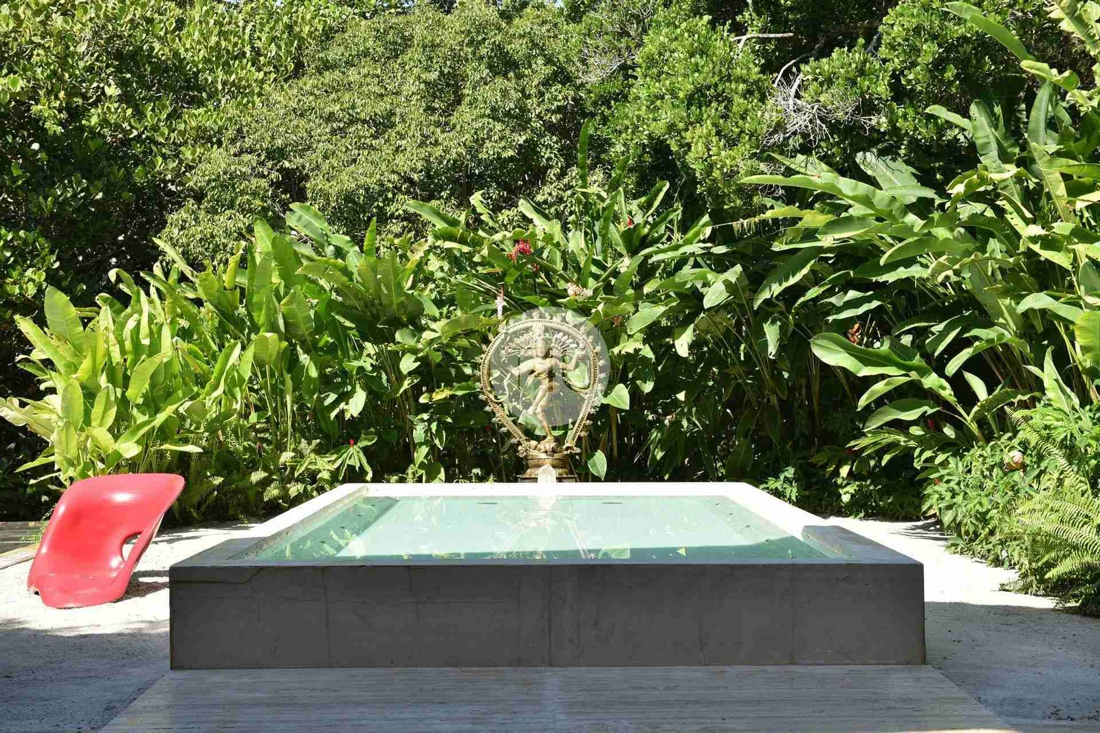 Piscina de imersão sob a vegetação
