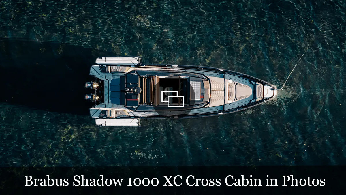 Vista aérea da Shadow 1000 XC Cross Cabin navegando