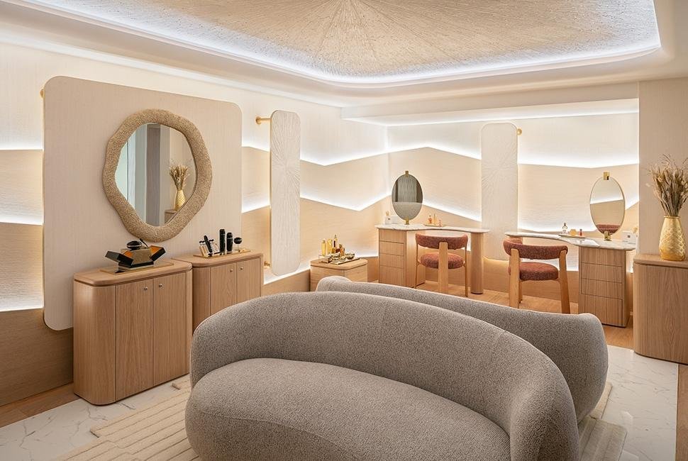 interior em mármore do Spa Métropole by Guerlain em Monaco