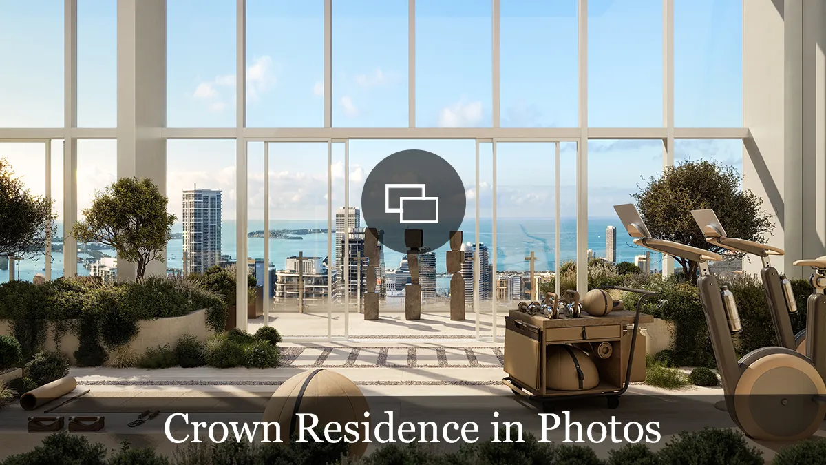 Fachada e volumetria da cobertura principal do Faena Residences Miami