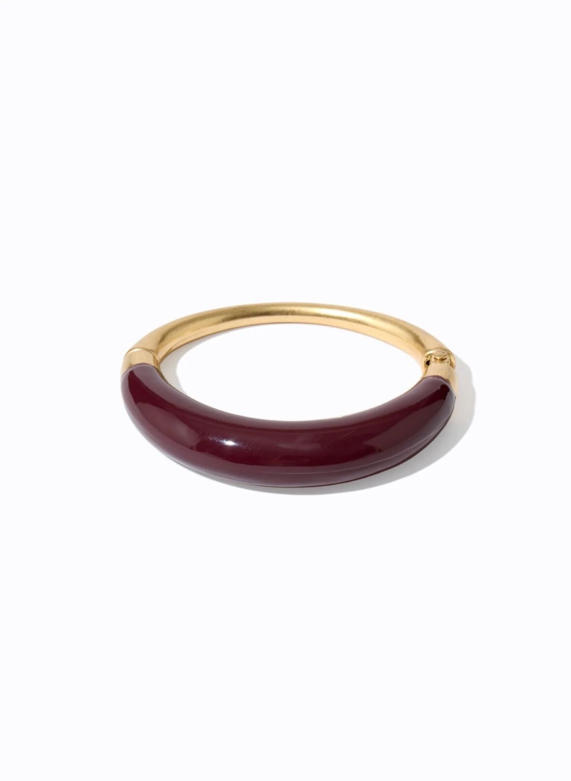 Bracelete rígido bordô com acabamento dourado, LE LIS