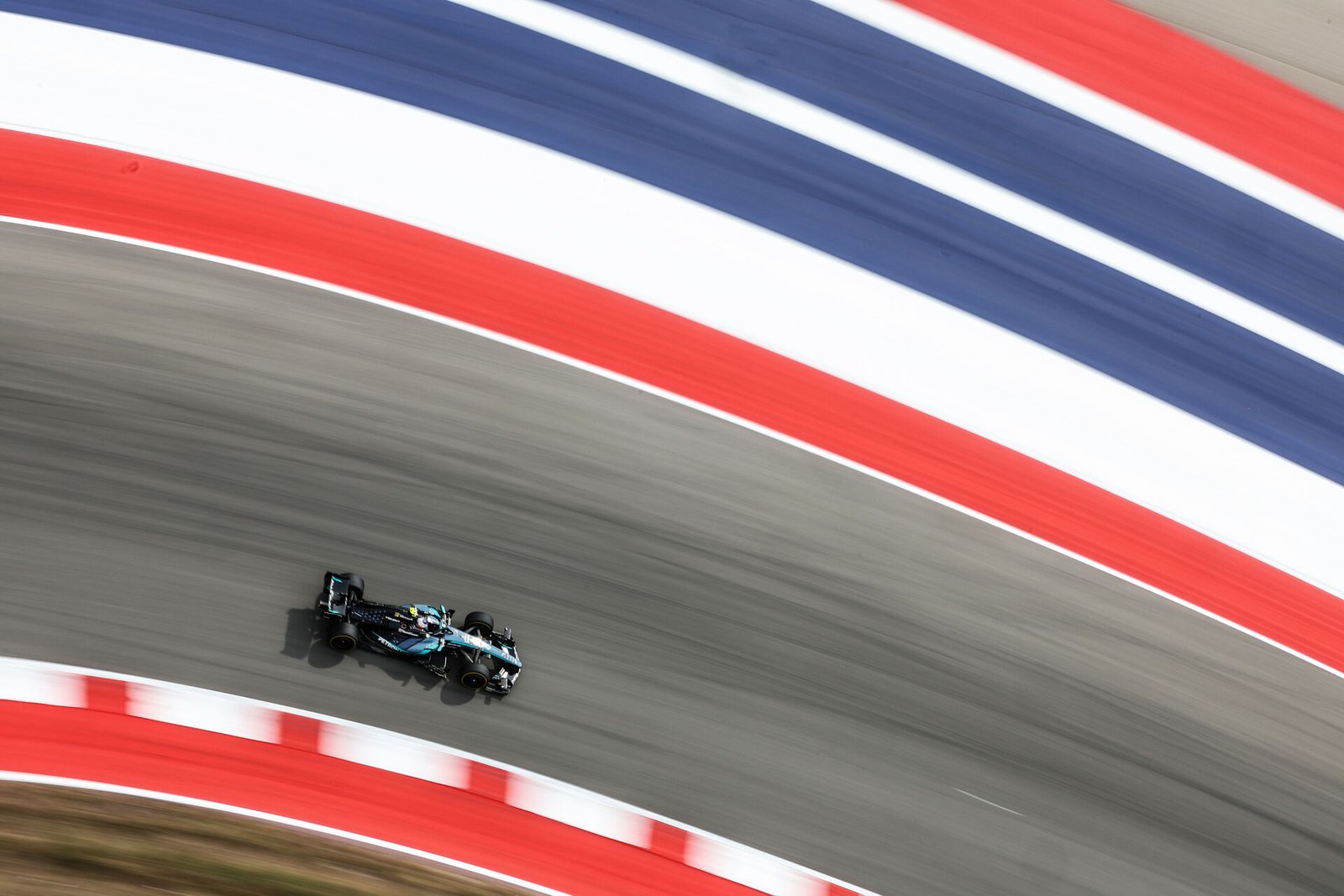 Vista aérea do Mercedes no Circuito das Américas, em Austin