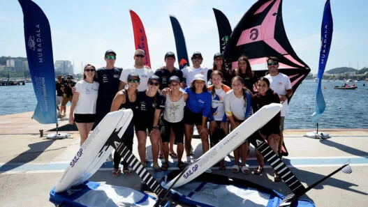 Velejadoras durante a 2ª edição do Driving Change, do Mubadala Brazil SailGP Team