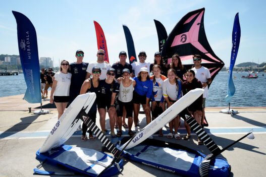 Velejadoras durante a 2ª edição do Driving Change, do Mubadala Brazil SailGP Team