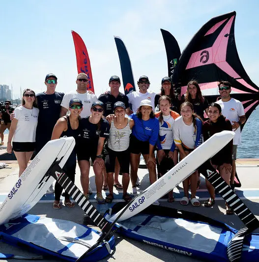 Velejadoras durante a 2ª edição do Driving Change, do Mubadala Brazil SailGP Team