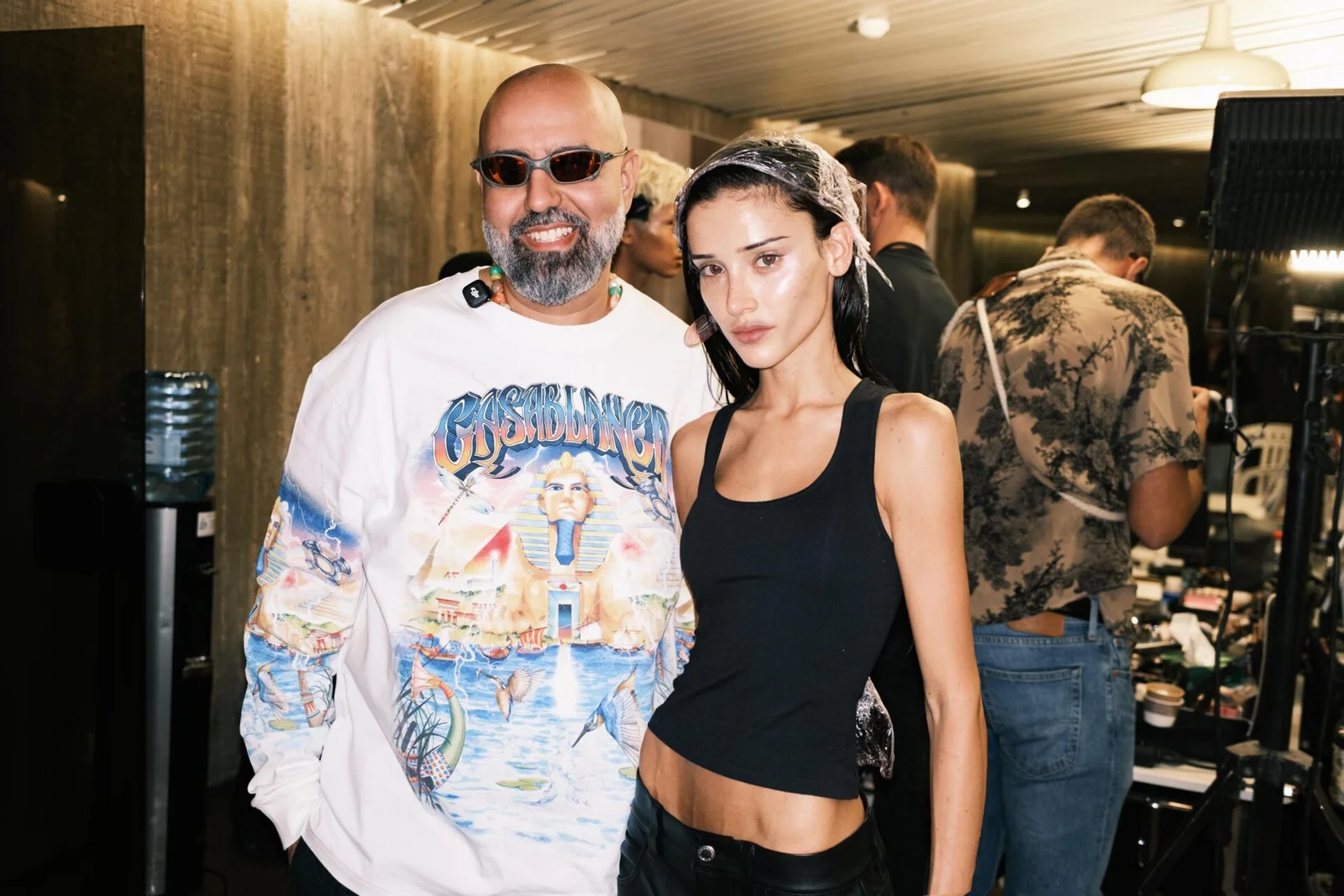 Livia Nunes e Charaf Tajer no desfile da Casablanca na Paris Fashion Week Verão 2027