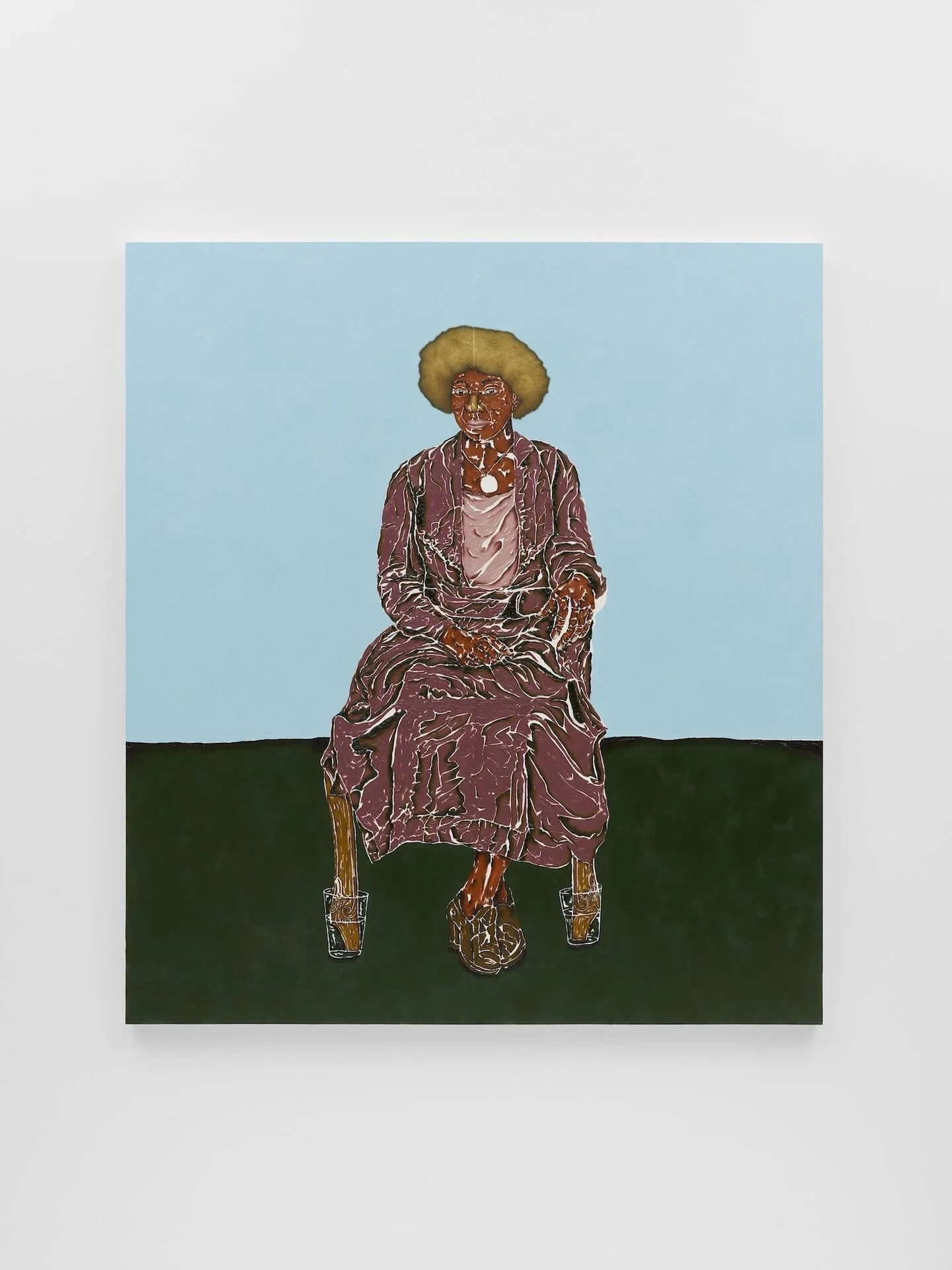 Retrato Zacimba Gaba, de Dalton Paula, óleo e folha de ouro sobre tela