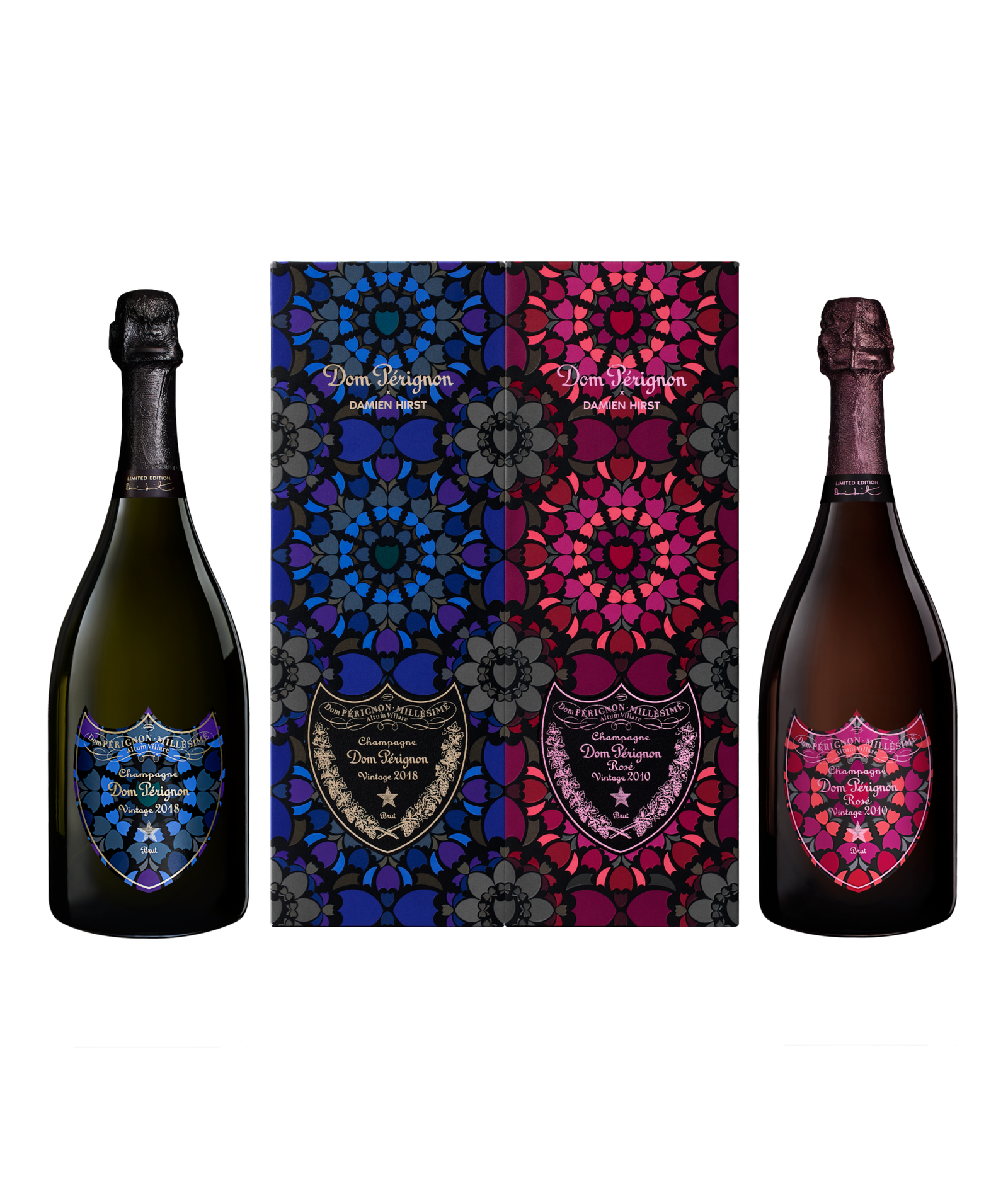 Rótulo rosa da edição Rosé Vintage 2010 assinada por Damien Hirst