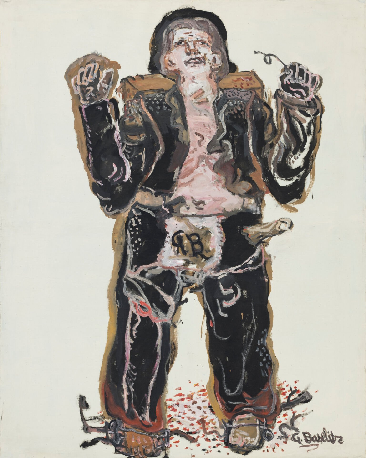 Pintura expressionista de Georg Baselitz na série Heroes