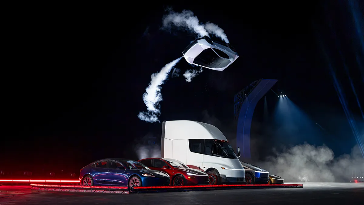 Novo Tesla Roadster durante a apresentação no Texas