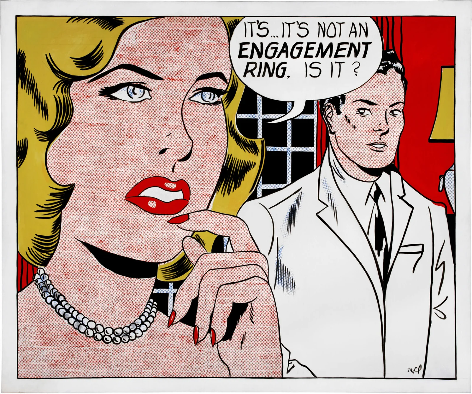 Obra colorida de Roy Lichtenstein em exposição no Whitney Museum