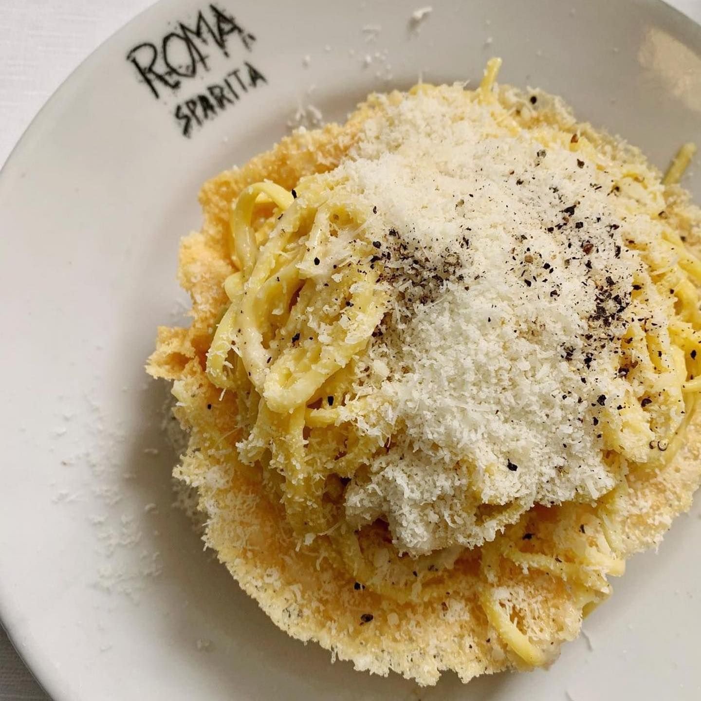 Cacio e pepe servido no Roma Sparita, em Trastevere