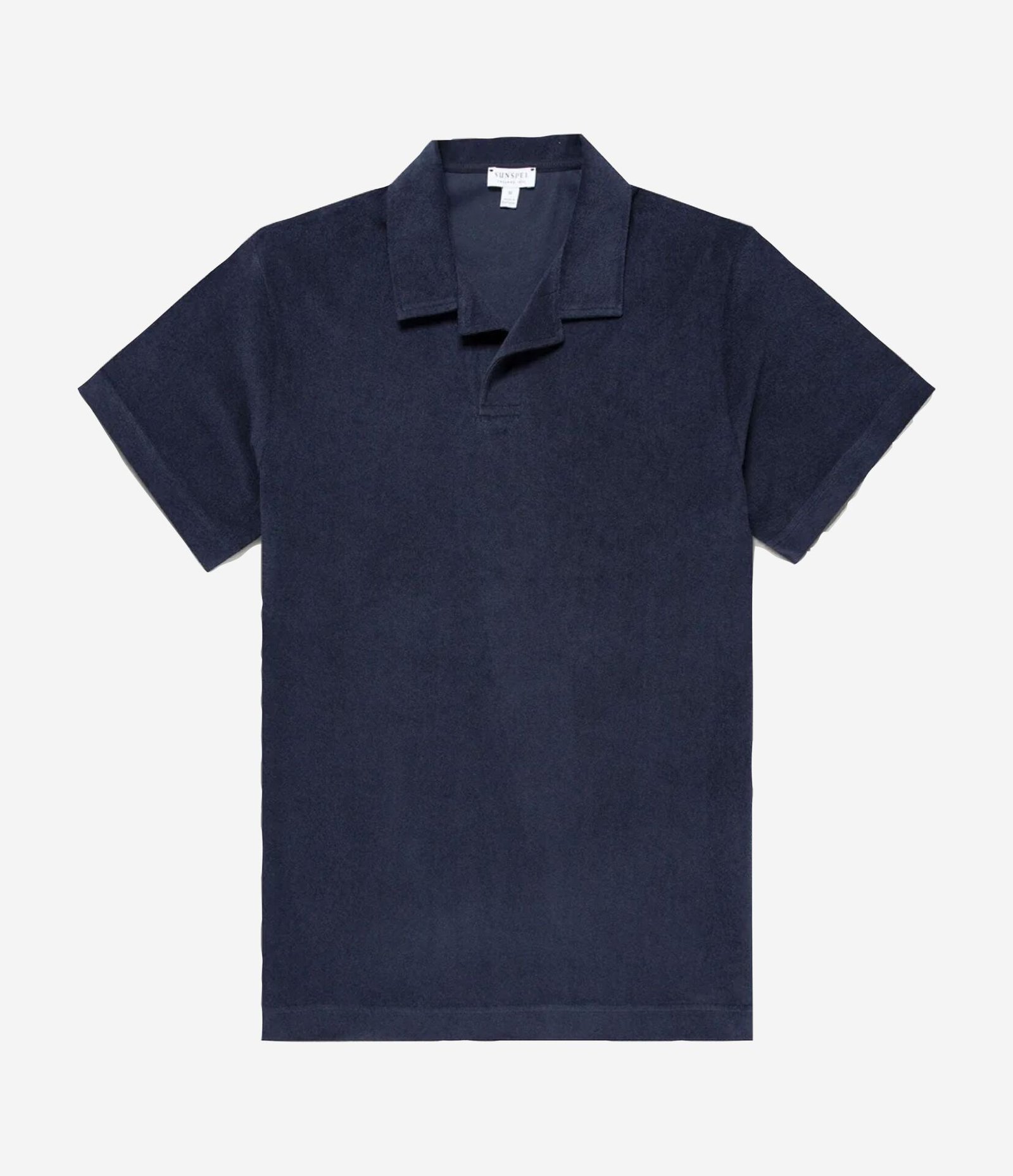Camisa polo atoalhada azul-marinho da Sunspel