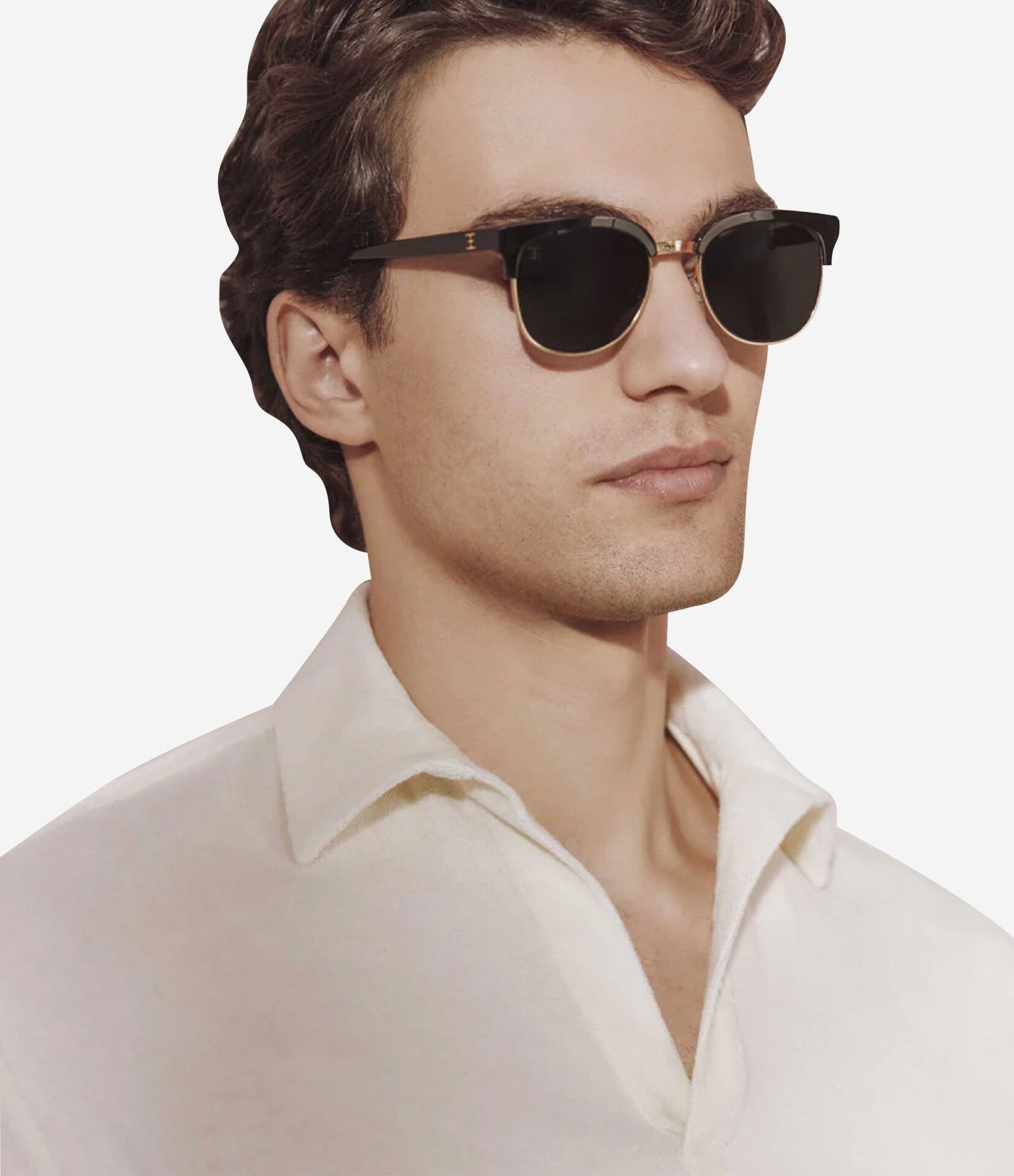 Polo atoalhada cor ecru da Oliver Brown