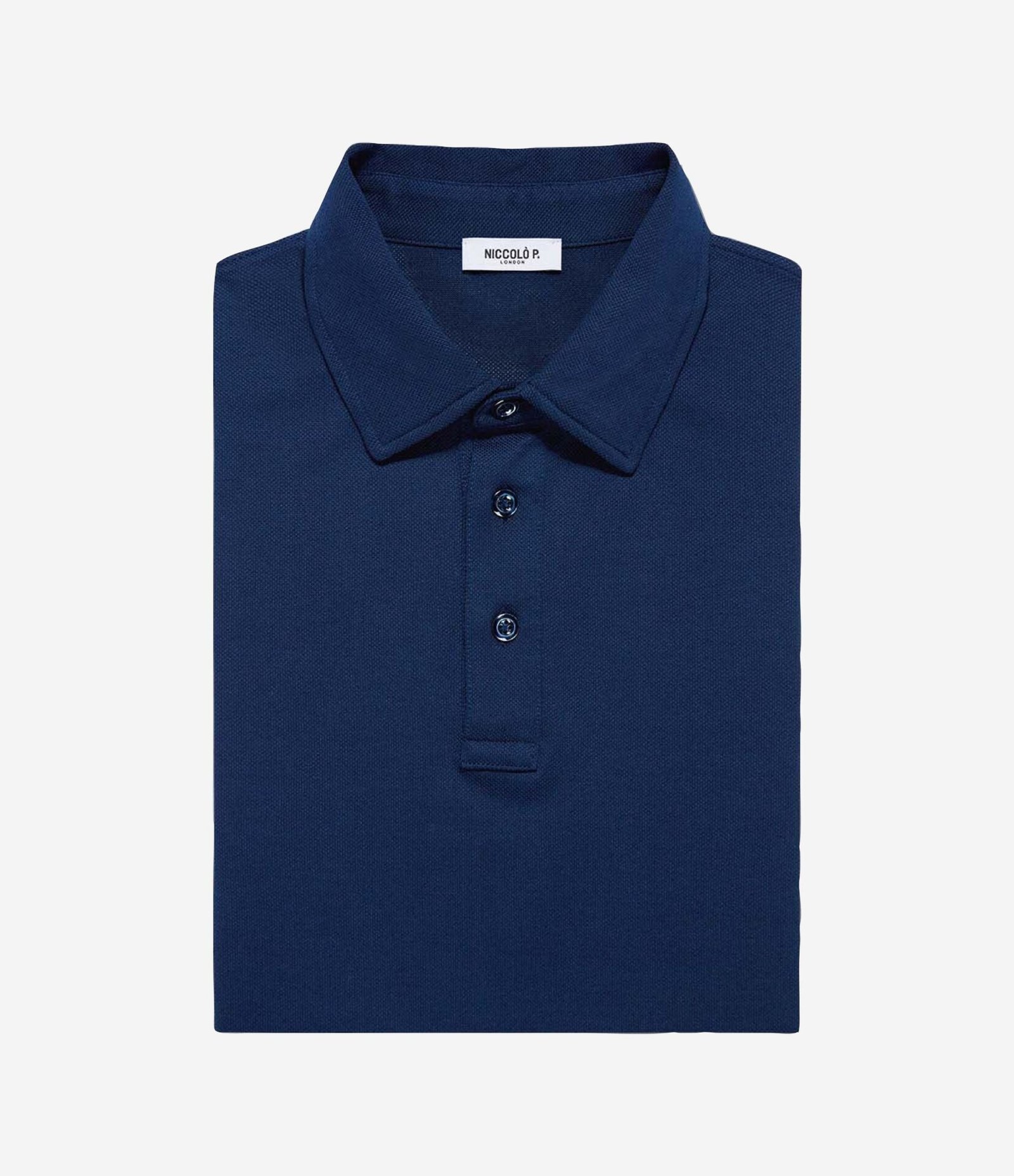 Polo azul em algodão Sea Island da Niccolò P.
